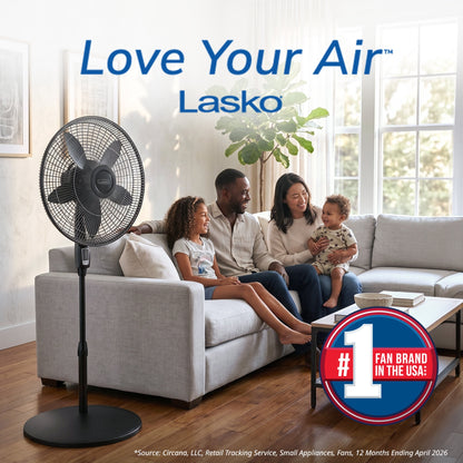 Lasko Cyclone Max 18" 4-Speed Oscillating, Remote, Adjustable Height Pedestal Fan S18605