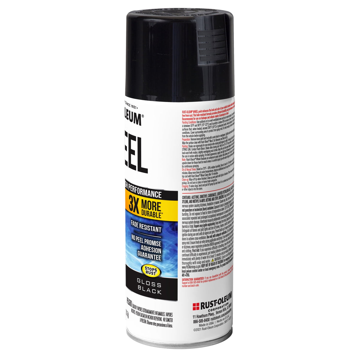 (4 pack) Rust-Oleum Automotive Wheel 3X Gloss Spray Paint, Black, 11 oz