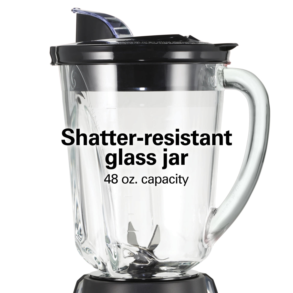 Hamilton Beach Wave Action Smoothie Blender, 48 oz Glass Jar 800 W 12-Function Countertop Blender for Kitchen, Black