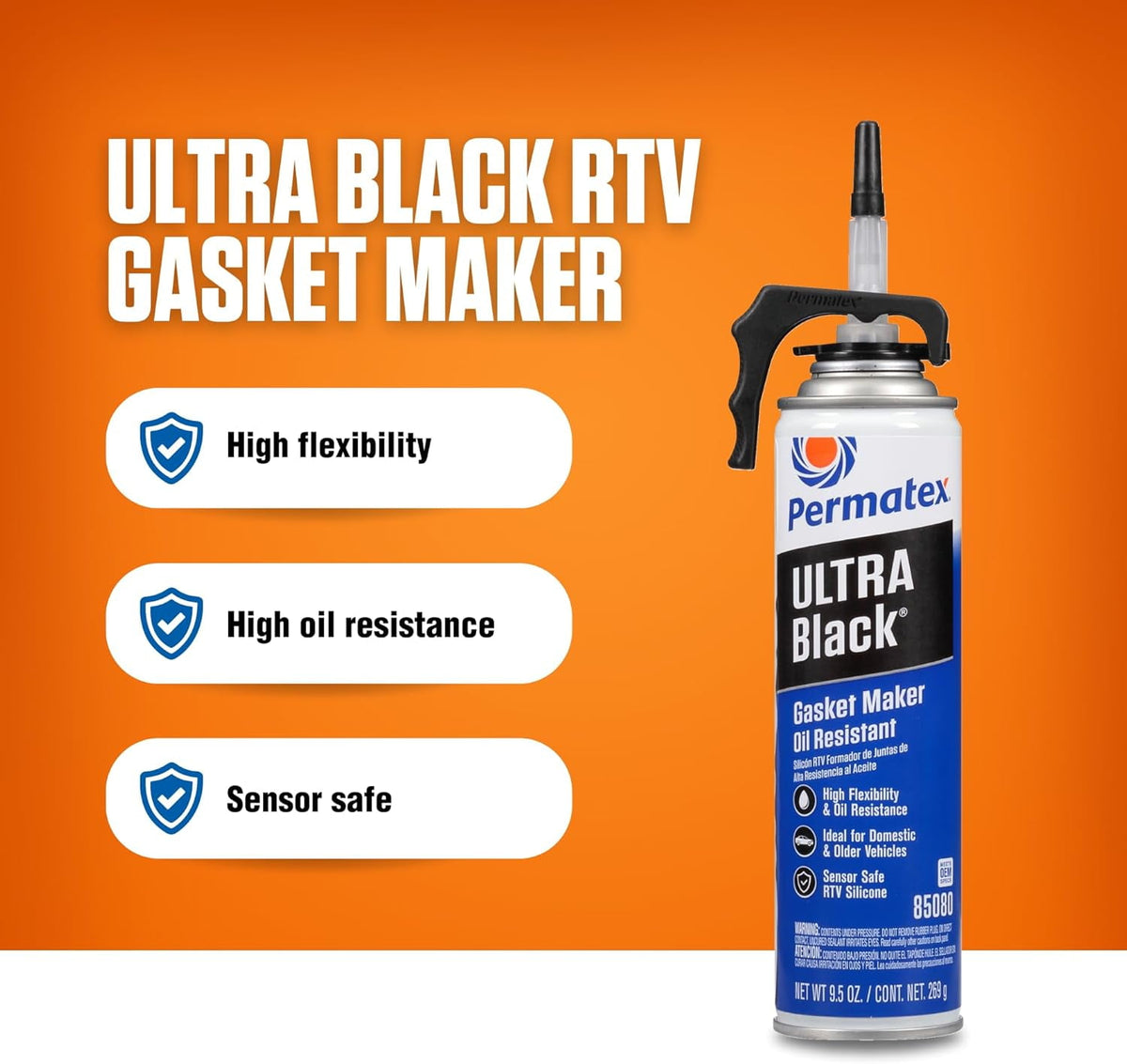 Permatex Ultra Black® Maximum Oil Resistance RTV Silicone Gasket Maker 9.5 oz - 85080