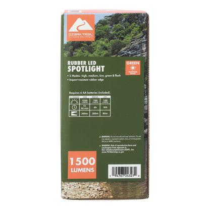 Ozark Trail 4000 Lumen Dual Source Rechargeable Flashlight with 5000 mAh Power Bank, Olive