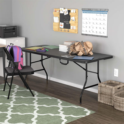 Cosco 6 Foot Premium Folding Table, Black