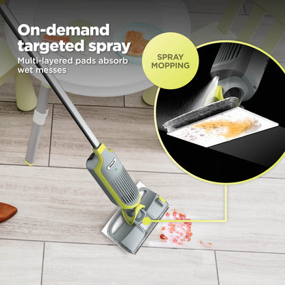 Shark VACMOP Cordless Hard Floor Vacuum Mop, for Tile, Vinyl, Laminate, Wood, with (4) Disposable VACMOP Pads, 12-oz Shark Multi-Surface Cleaner, VM200