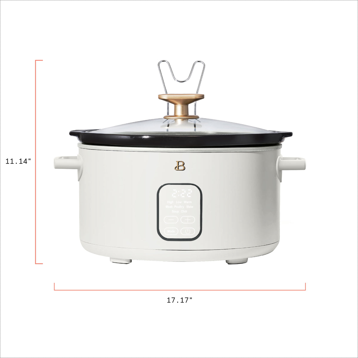 Beautiful 6 Qt Programmable Slow Cooker, White Icing by Drew Barrymore