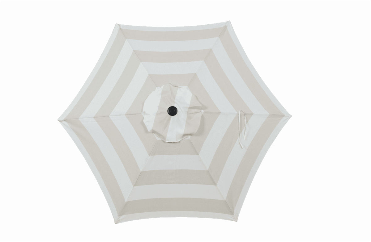 Mainstays 7.5ft Round Market Outdoor Umbrella with Push-Up Lift and 3-Angle Tilt in Tan Stripe