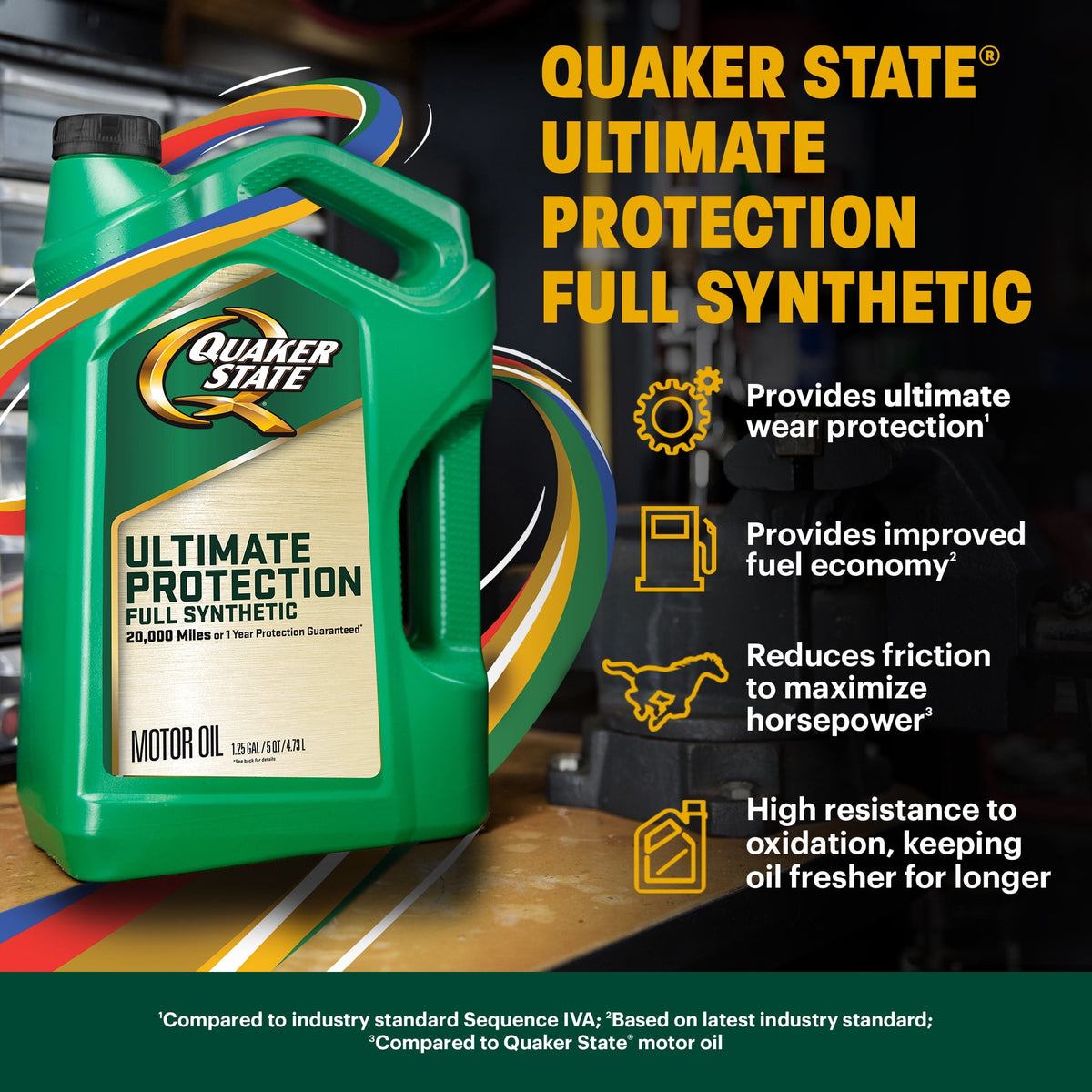(5 pack) Quaker State Ultimate Protection Full Synthetic 5W-30 Motor Oil, 1 Quart