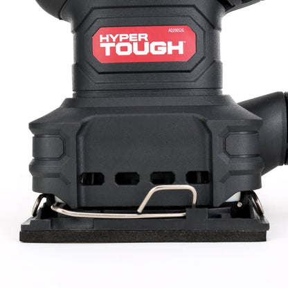 Hyper Tough 2 Amp Corded 1/4-Sheet Palm Sander with Dust Bag, Vacuum Hose Adapter, Punch Plate & 3 Sanding Sheets