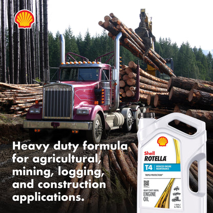 (2 pack) Shell Rotella T4 Triple Protection 15W-40 Diesel Engine Oil, 1 Gallon
