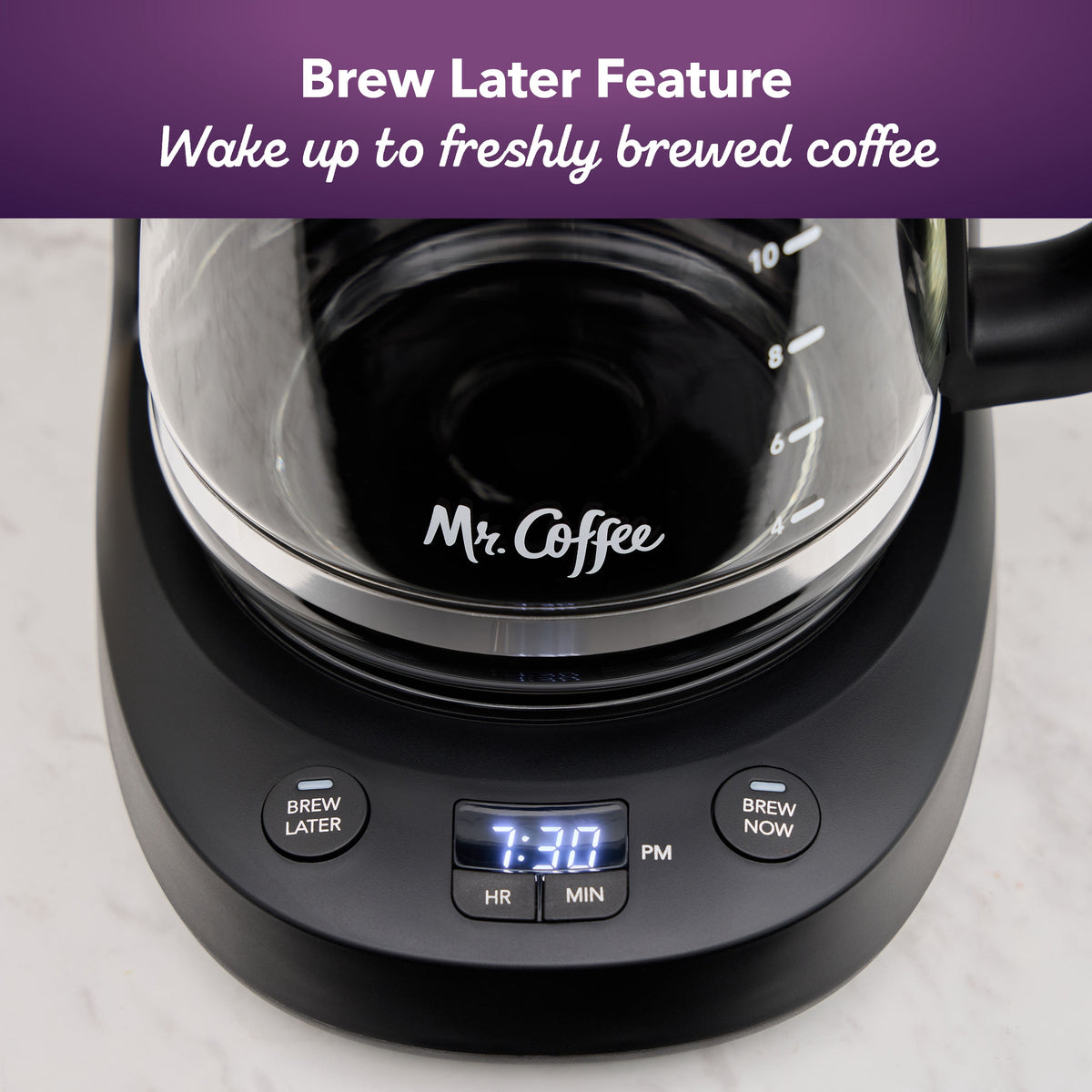 Mr. Coffee Programmable Coffee Maker, 12-Cup Coffee Maker, Black