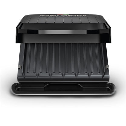George Foreman 4‑Serving Electric Grill & Panini Press, Easy‑Clean Removable Dishwasher‑Safe Nonstick Plates