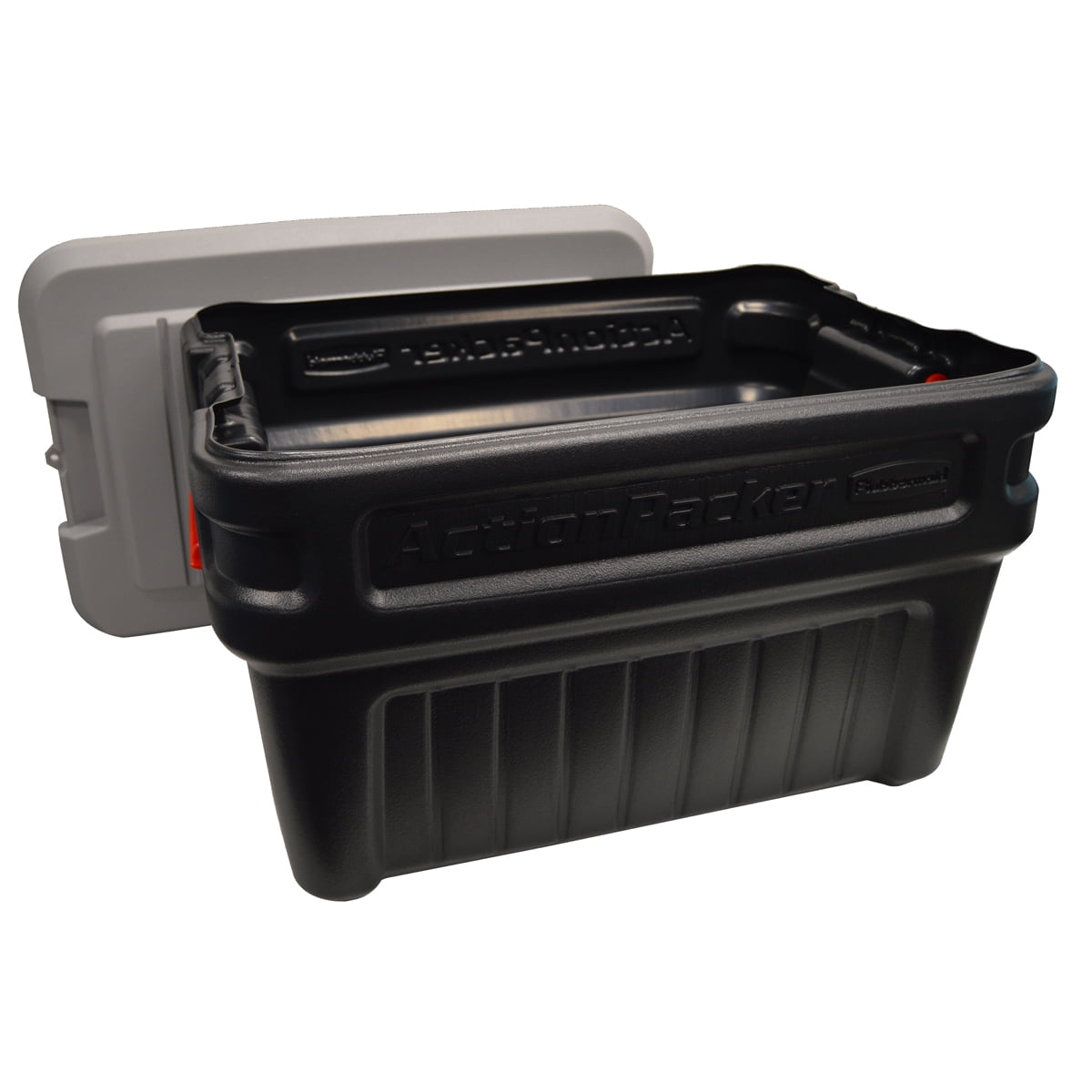 Rubbermaid 24 Gallon Action Packer Storage Bin, Heavy Duty Plastic, Lockable, Black, Included Lid