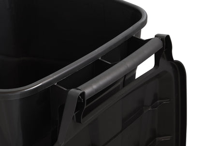 Hyper Tough 45 Gallon Wheeled Heavy Duty Plastic Garbage Can with Attached Lid, Black