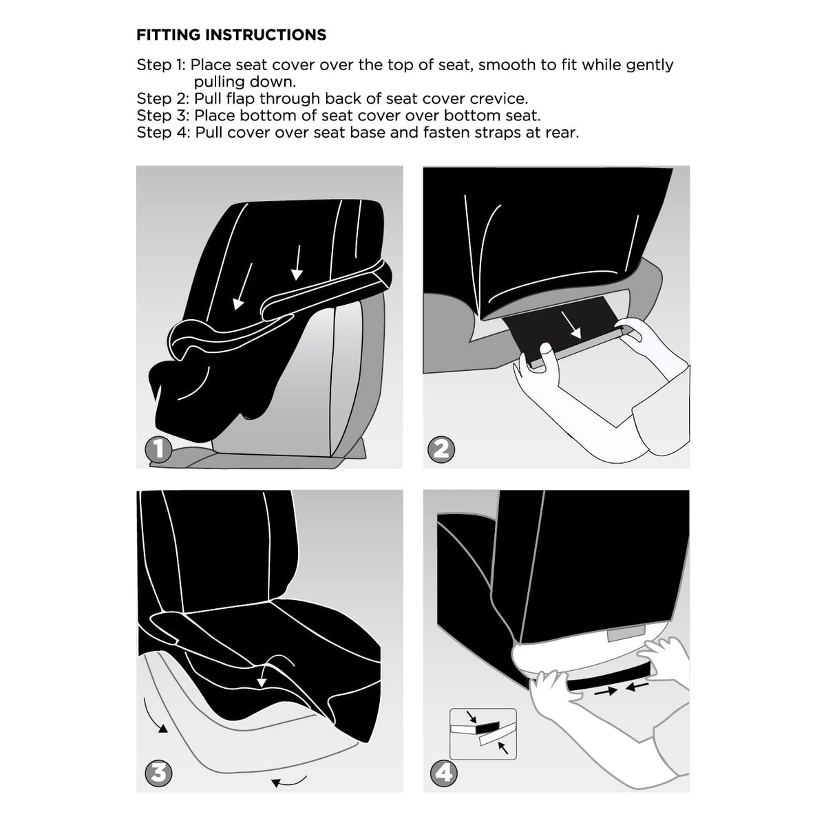 Auto Drive 2- Piece Car Seat Covers High Back Soft Faux Fur Polyester Black, Universal Fit, 2002SC101