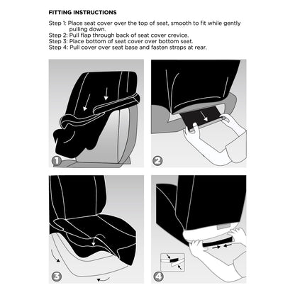 Auto Drive 2- Piece Car Seat Covers High Back Soft Faux Fur Polyester Black, Universal Fit, 2002SC101