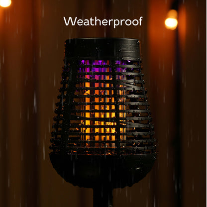 PIC Solar Insect Killer Torch with LED Flame Effect, Black Torch, Area Bug Zapper