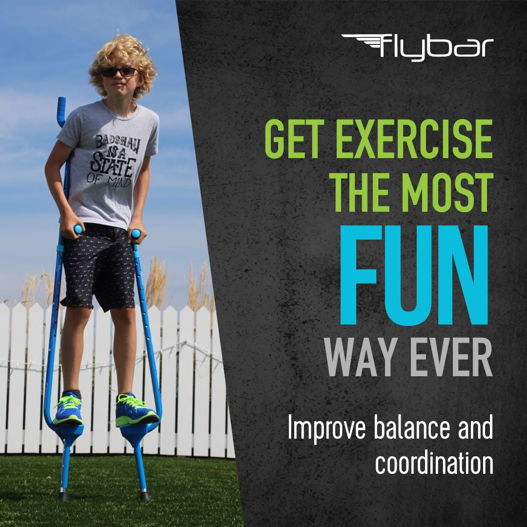 Flybar Master Walking Stilts For Kids Ages 9 & up, Adjustable, up to 200 lbs- Blue
