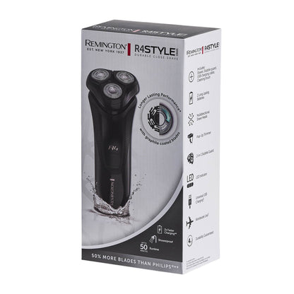 REMINGTON R4 Style Series Men's Rotary Electric Shaver, Cordless Rechargeable, Wet & Dry, Pop-Up Trimmer, Black