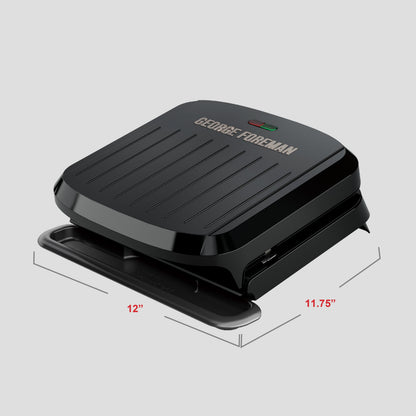 George Foreman 4‑Serving Electric Grill & Panini Press, Easy‑Clean Removable Dishwasher‑Safe Nonstick Plates