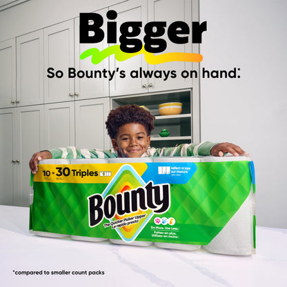 Bounty Paper Towels Select-A-Size White, 10 Triple Rolls, 123 Sheets Per Roll