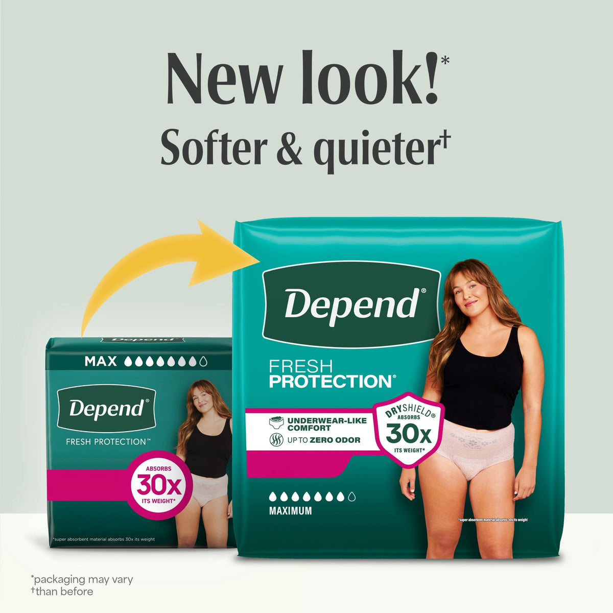 Depend Fresh Protection Incontinence Underwear for Women, Adult Diapers, M (76 Count)