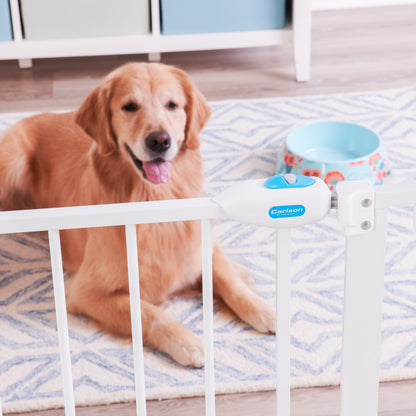 Carlson Extra Wide Walk-Through Pet Gate, 29"-38.5" Wide, Small Door, White