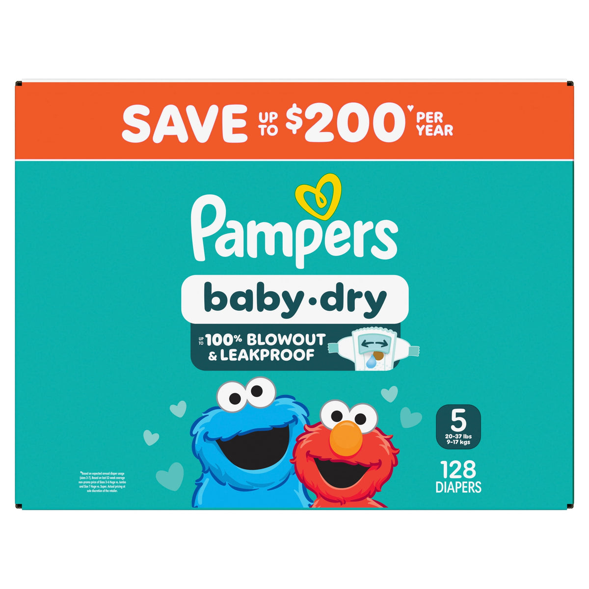 Pampers Baby Dry Diapers Size 5, 128 Count (Select for More Options)
