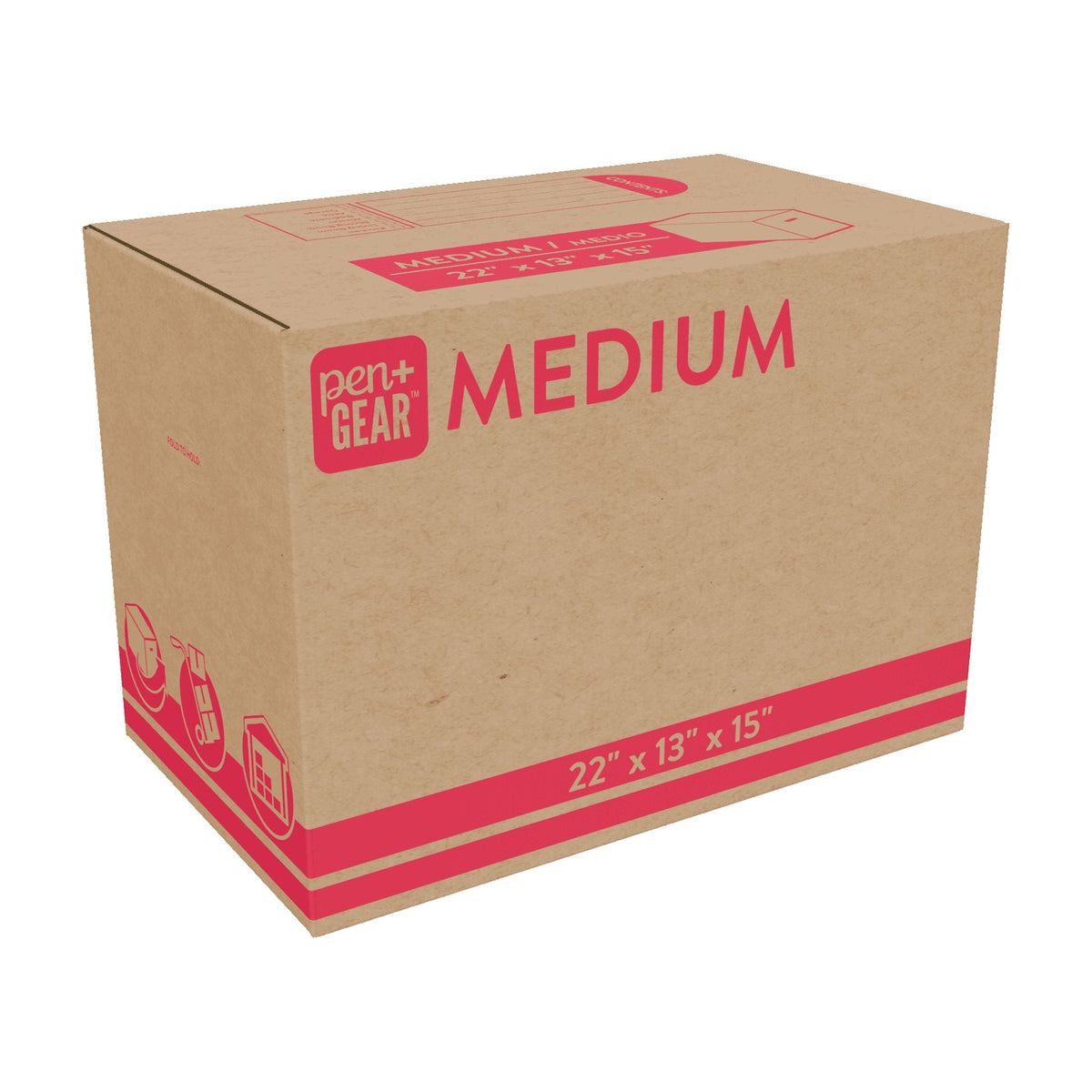 (25 pack) Pen+Gear Medium Moving Box, 22 in. L x 13 in. W x 15 in. H, Kraft