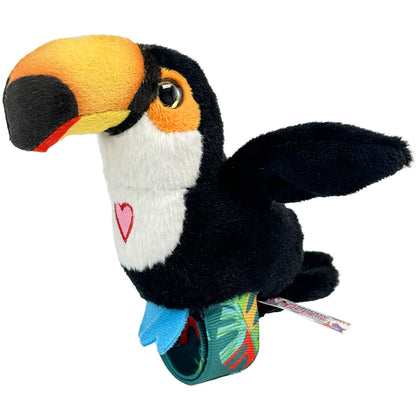 Happy Yappers: Birds 2 Pack - Toucan & Flamingo - Slap Bracelet Interactive Plush Toy Birds, They Chat-Sing-Mimic Each Other, Flap Wings, Kids 3+