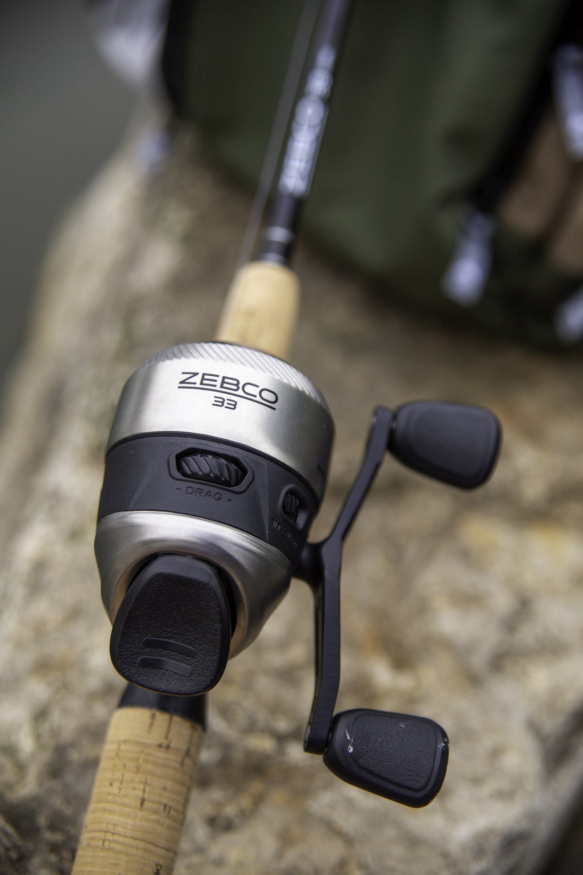 Zebco 33 Cork Handle Spincast Reel and IM6 Graphite Fishing Rod Combo, 6ft 6in 2-piece, Black