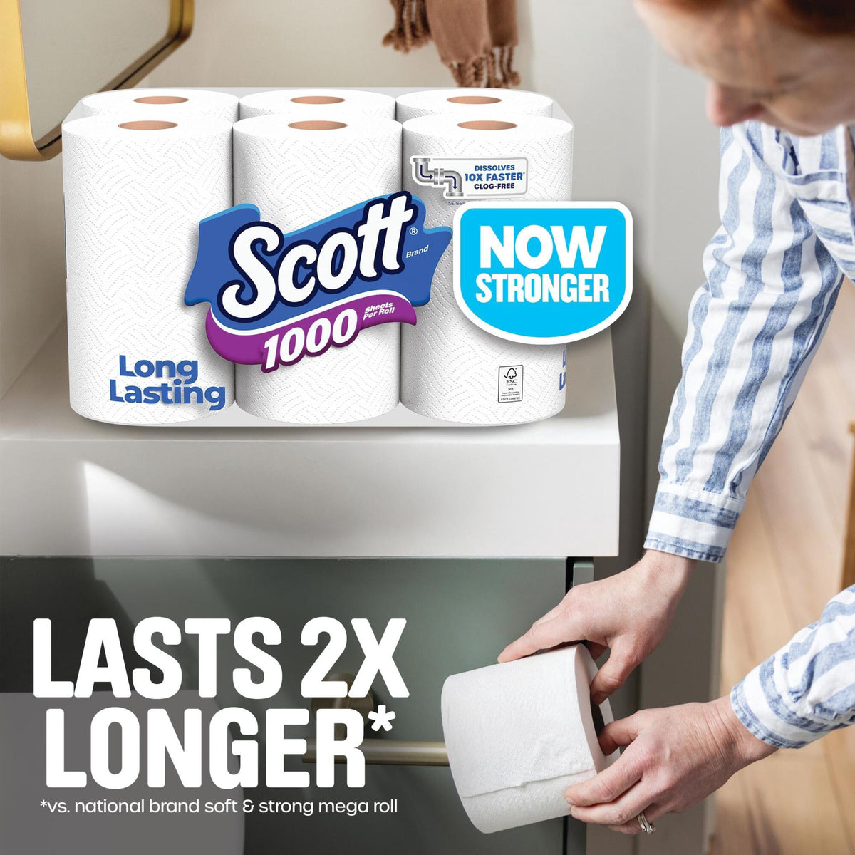 Scott 1000 1-Ply Toilet Paper, 36 Rolls, 1,000 Sheets per Roll