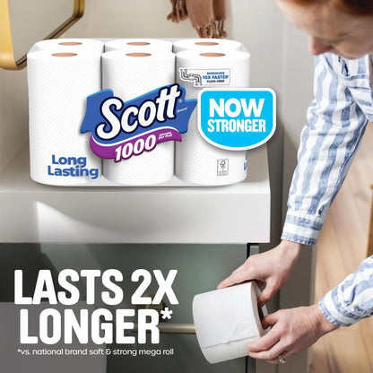 Scott 1000 1-Ply Toilet Paper, 36 Rolls, 1,000 Sheets per Roll
