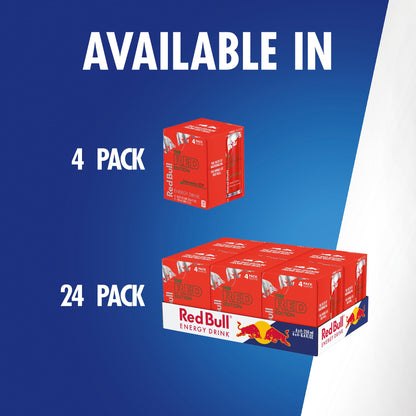 Red Bull Red Edition Watermelon Energy Drink, 8.4 fl. oz., 6 Packs of 4 Cans