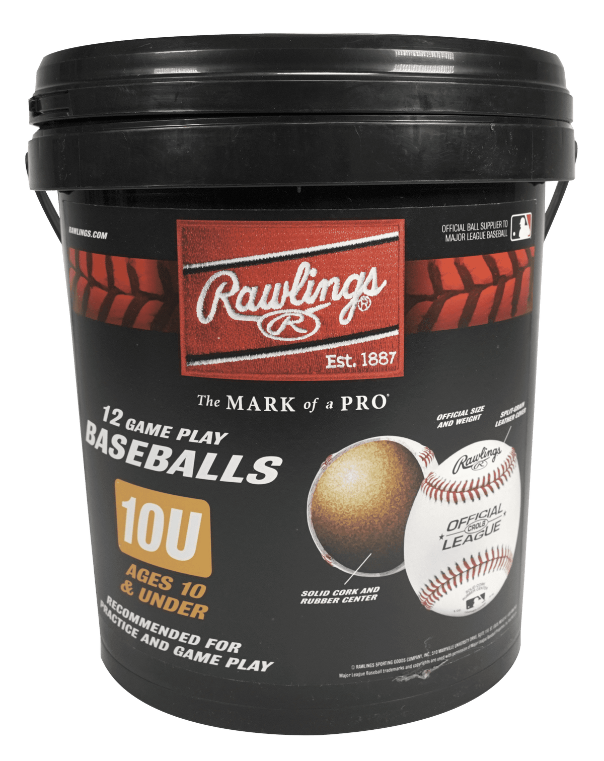 Rawlings | Official League CROLB Practice Youth Baseballs | 10U | Bucket | 12 Count