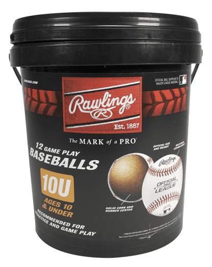 Rawlings | Official League CROLB Practice Youth Baseballs | 10U | Bucket | 12 Count