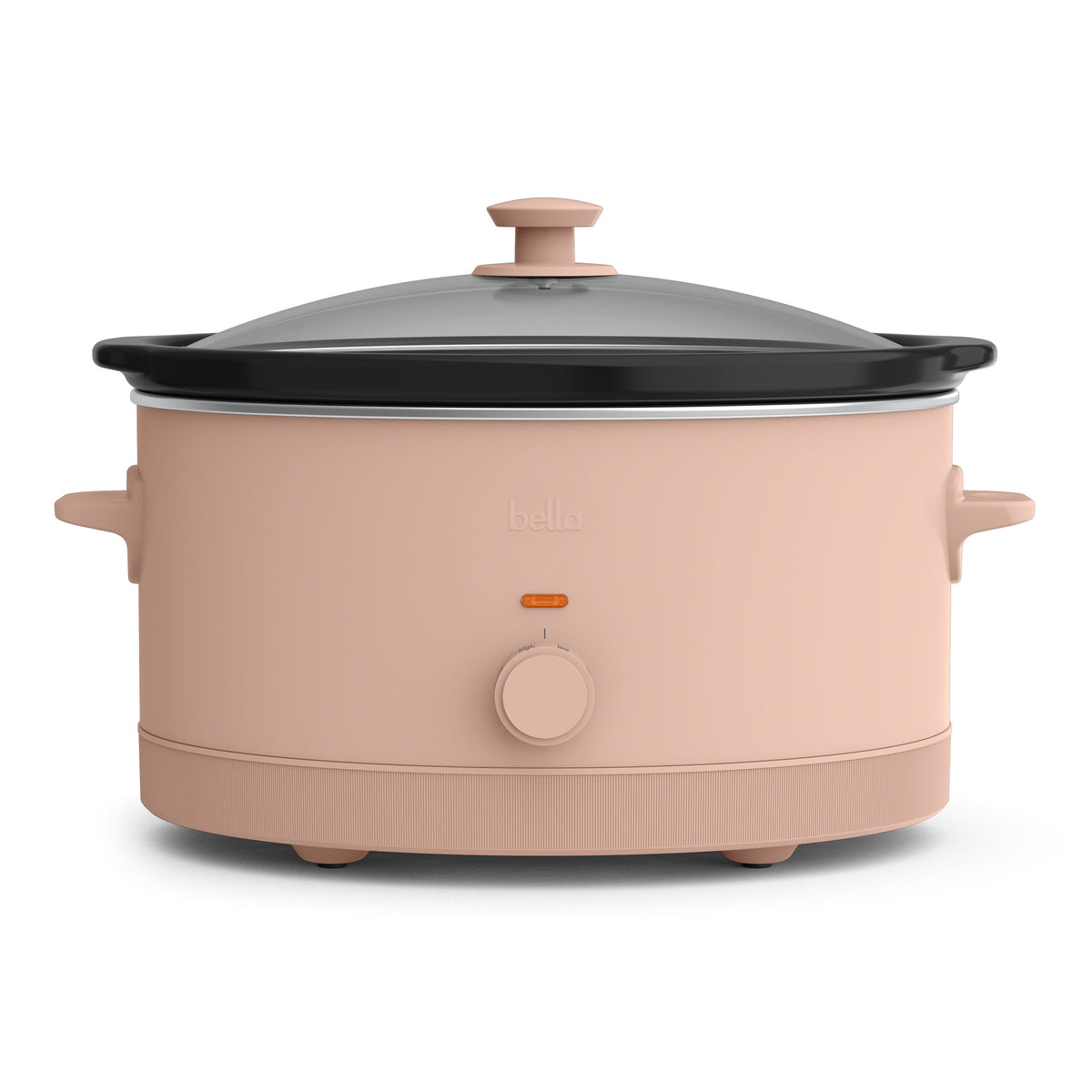 bella 6 Qt Manual Slow Cooker with 3 Temperature Settings, Ceramic Nonstick Coating, Dishwasher Safe Stoneware Pot & Tempered Glass Lid, Oatmilk