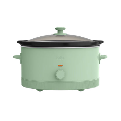bella 6 Qt Manual Slow Cooker with 3 Temperature Settings, Ceramic Nonstick Coating, Dishwasher Safe Stoneware Pot & Tempered Glass Lid, Oatmilk