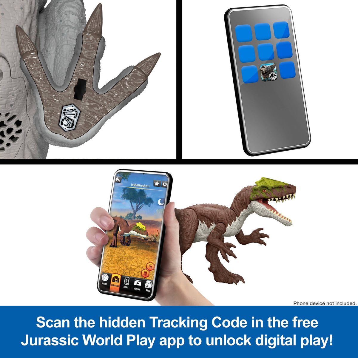 Jurassic World Rebirth Tail Thrasher Spinosaurus Action Figure, Dinosaur Toy with 2 Attack Moves