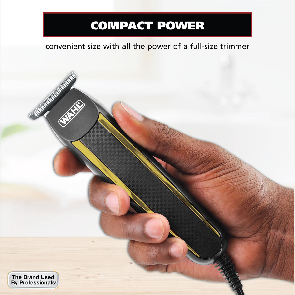 Wahl Edge Pro Corded Trimmer, Ultra-Close T-Blade, Bump-Free Men's Hair Cutting Kit, 9686-300