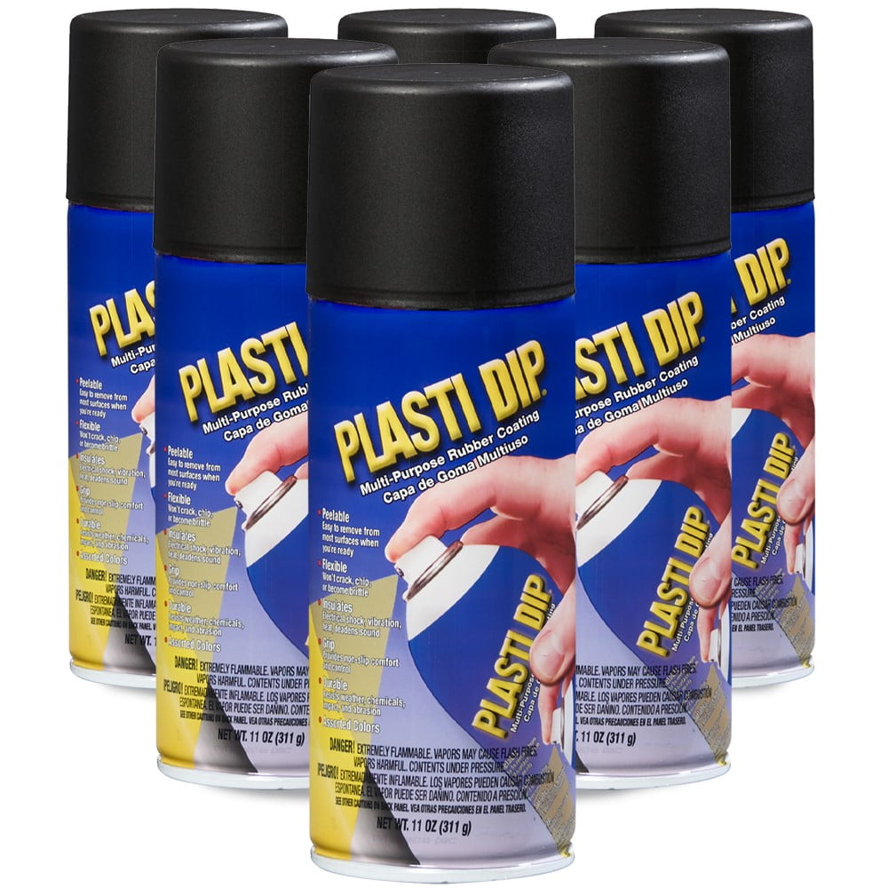 (4 pack) Plasti Dip Rubberized Matte Black Spray, 11oz