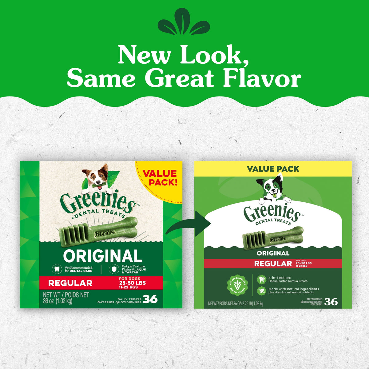 Greenies Original Flavor Natural Dental Dog Treats, Regular Size, 36 oz Pack, 36 Count