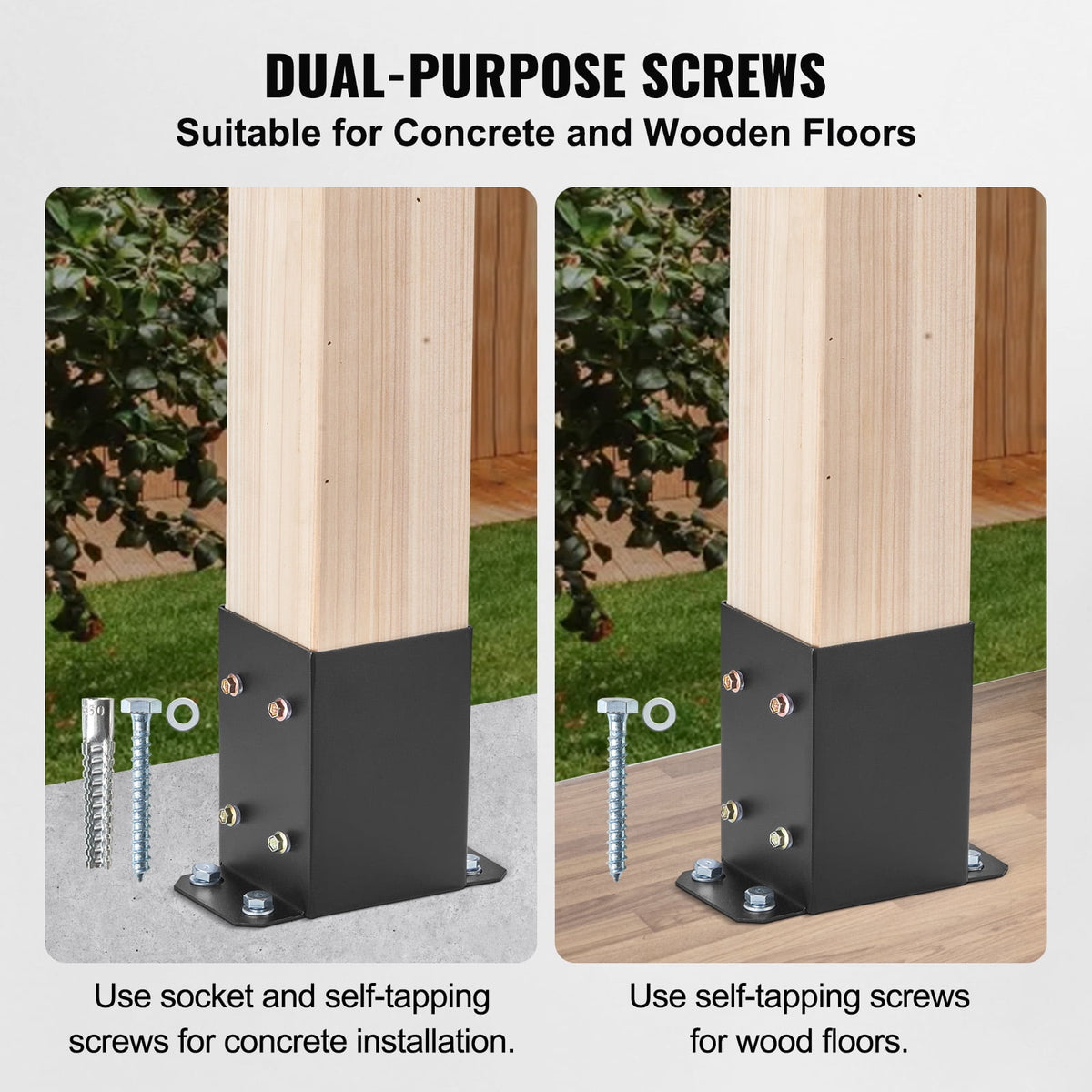 KFFKFF 10 Pack 4x4 Post Base Brackets Heavy Duty Wood Post Fence Post Anchor