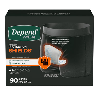 Depend Shields Incontinence Pads for Men, Light Absorbency, 180 Count