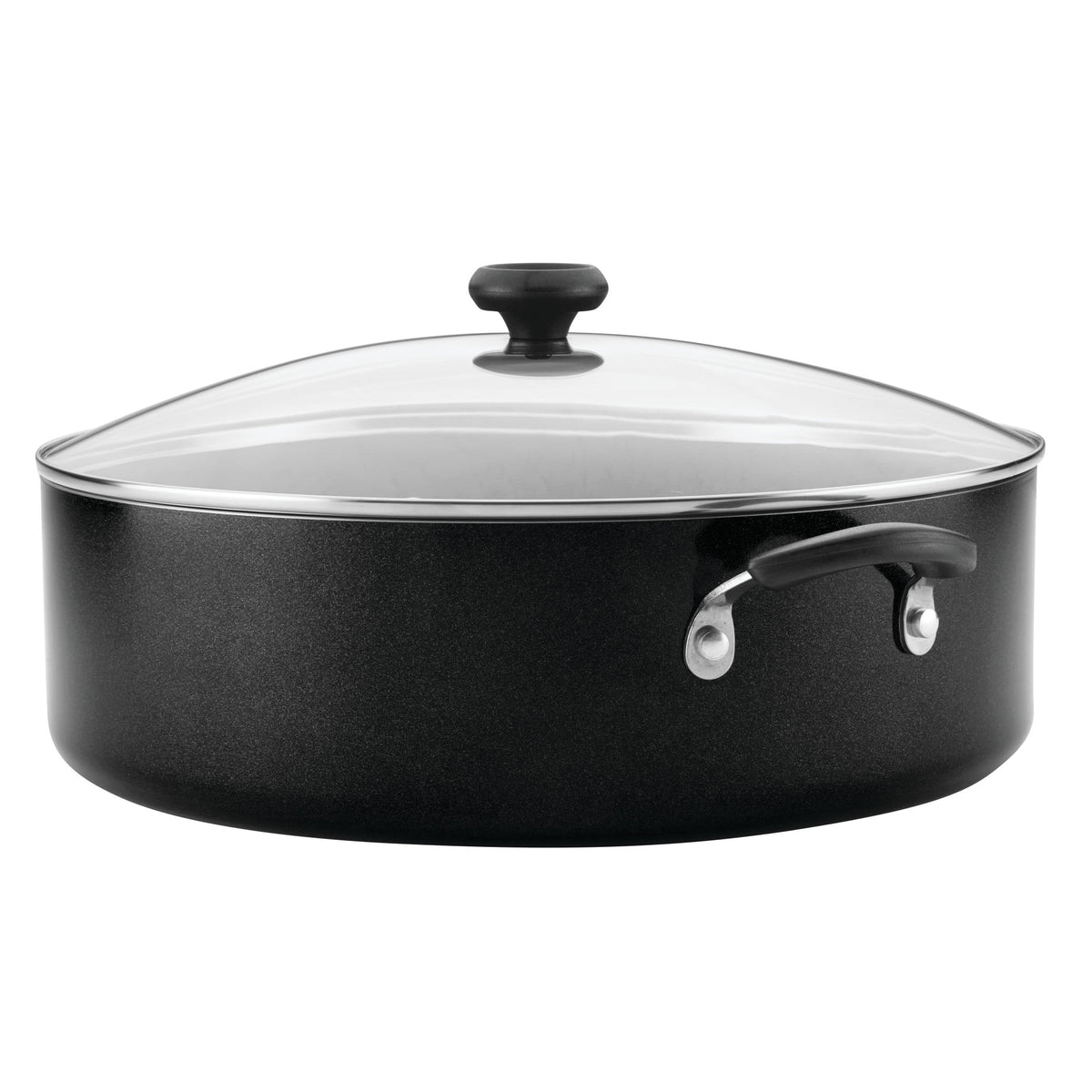Farberware Easy Clean 14 in Covered Family Pan, DiamondMax Nonstick, Dishwasher Safe, Black