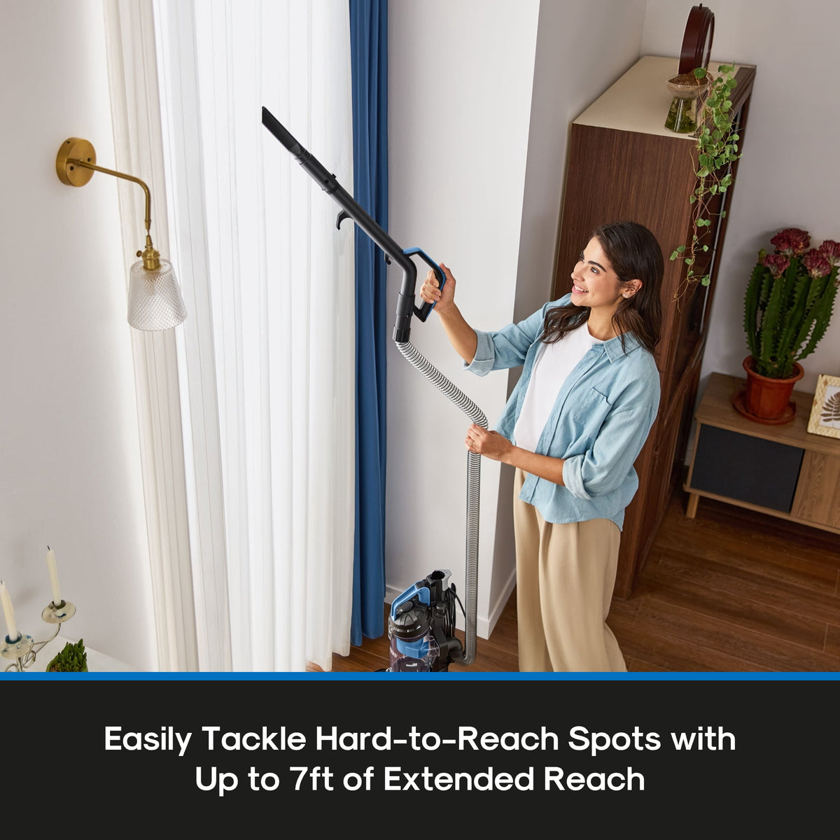 Mainstays Lightweight Bagless Upright Vacuum Cleaner with Brush and Crevice Tool