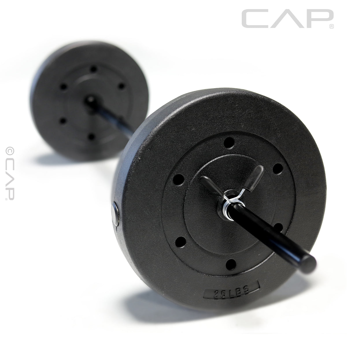 CAP Barbell Standard Vinyl Weight Plate Set, 50 lb (25 lb x 2)