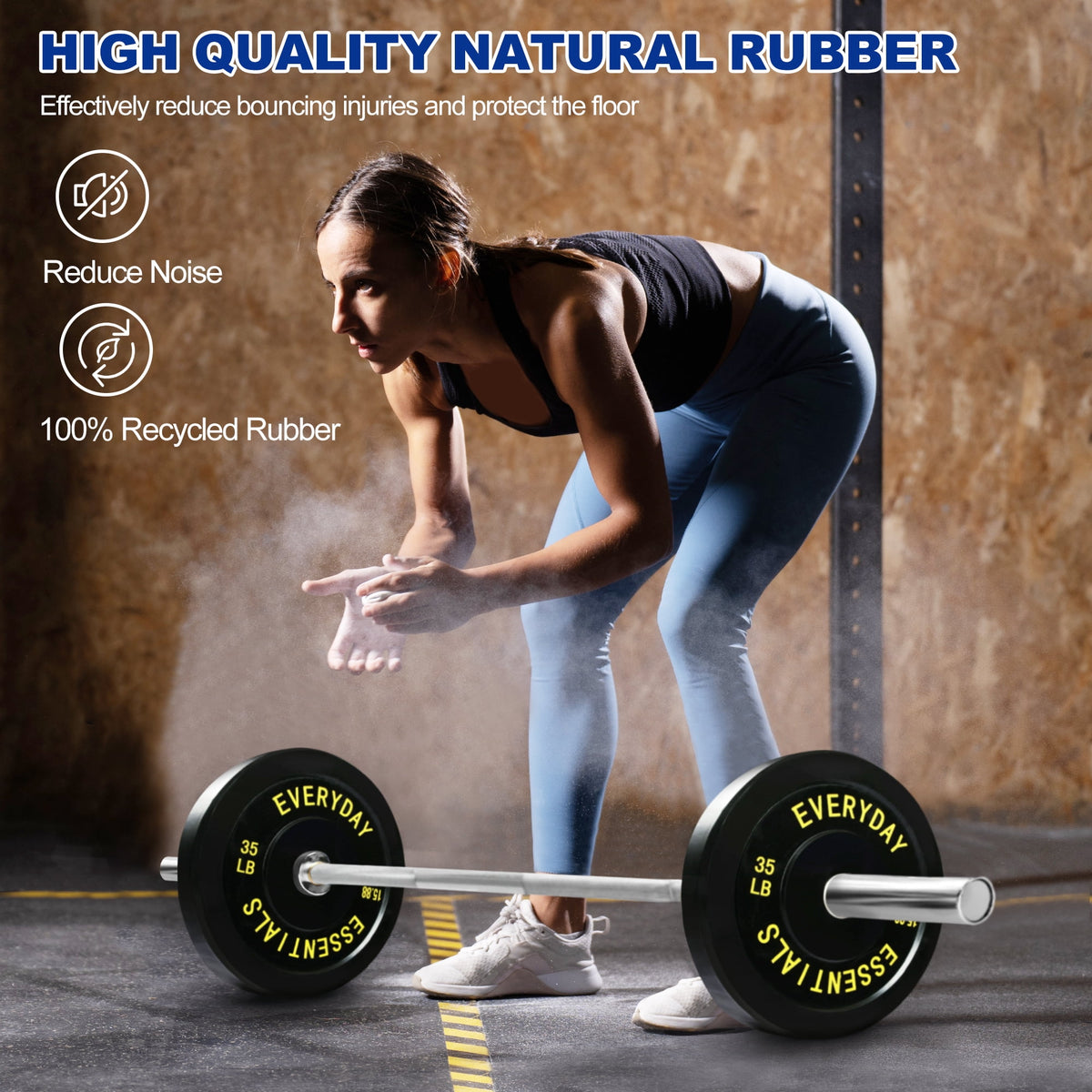 BalanceFrom Olympic Bumper Plate Weight Plate with Steel Hub, Black, 35lbs, Single