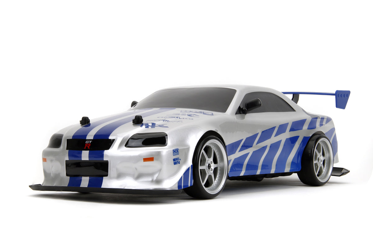 Fast & Furious 1:10 Nissan Skyline GT-R R34 Drift RC Radio Control Cars, Plastic, 8+