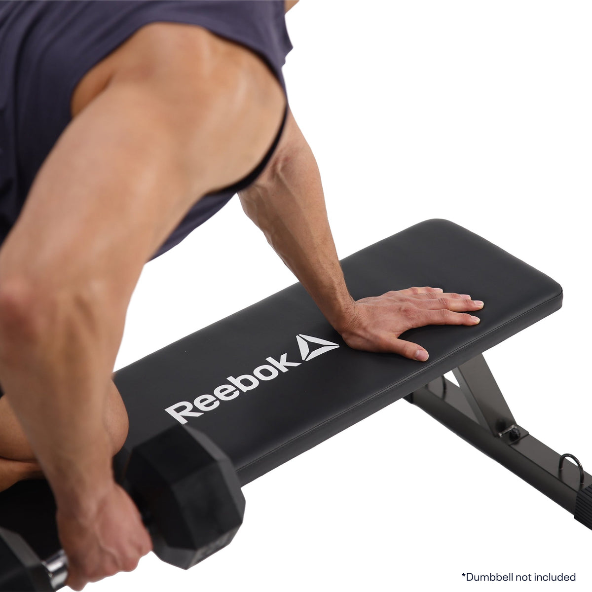 Reebok Heavy Duty Flat Bench – 600 lb Capacity, Tip-Resistant & Portable Weight Bench