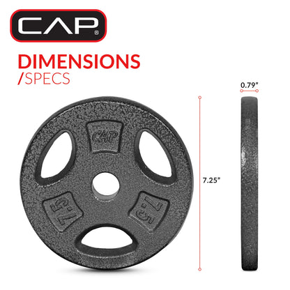 CAP Barbell Standard 7.5lb BLACK Plate Pack B (x4)