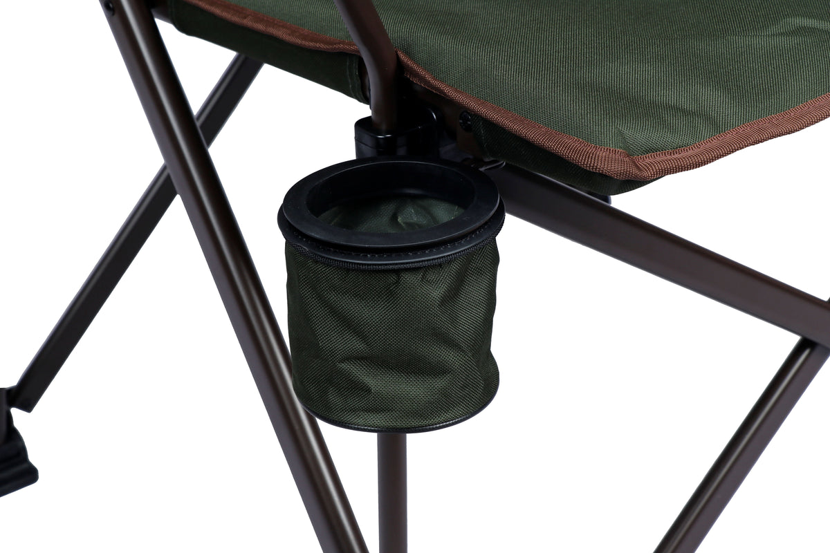 Ozark Trail Heavy Duty Hard Arm Camp Chair, Adjustable Cupholder, Tensioned Seat Fabric, Brown